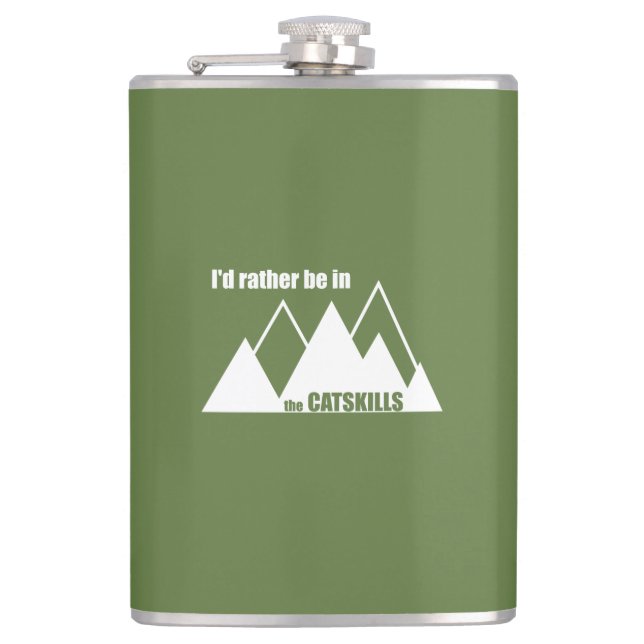 I'd Rather Be In The Catskills Hip Flask (Front)