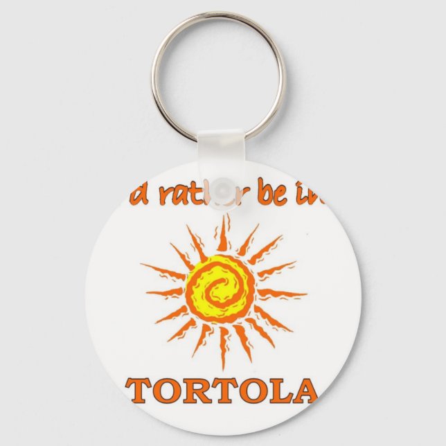I'd Rather Be in Tortola Key Ring (Front)