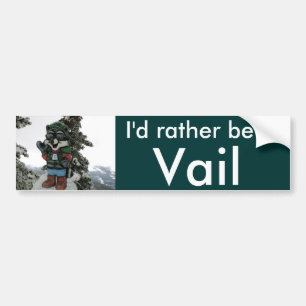 I'd Rather Be in Vail Snow Bumper Sticker