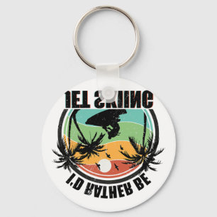 I'd Rather Be Jet Skiing Beach Water Sports Vintag Key Ring