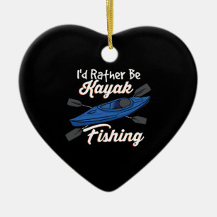 I'd Rather Be Kayak Fishing Ceramic Tree Decoration