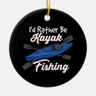 I'd Rather Be Kayak Fishing Ceramic Tree Decoration