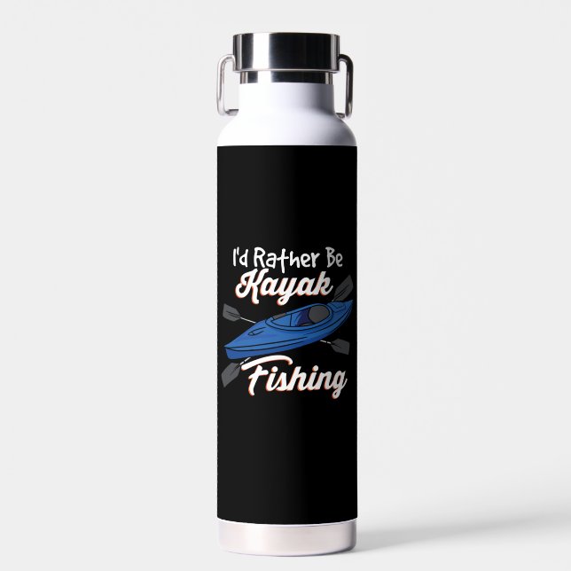 I'd Rather Be Kayak Fishing Water Bottle (Front)