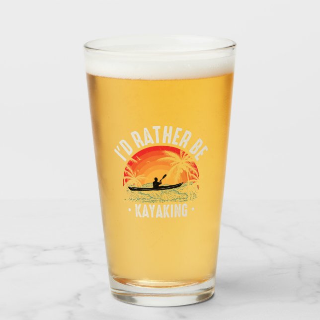 I'd Rather Be Kayaking Glass (Front Filled)