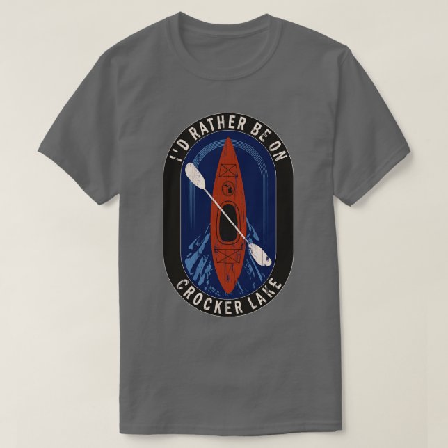 Id Rather Be Kayaking On Crocker Lake in MI T-Shirt (Design Front)
