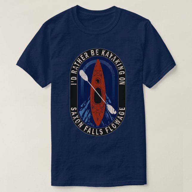 Id Rather Be Kayaking On Saxon Falls Flowage in Wi T-Shirt (Design Front)