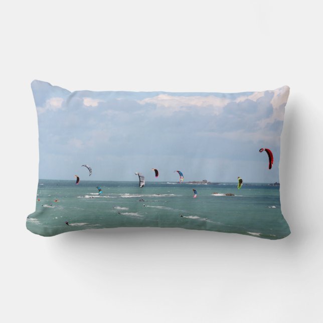 I'd rather be kite boarding lumbar cushion (Front)