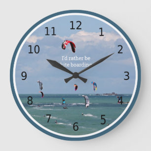 I'd rather be kite boarding, personalised large clock