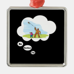 I'd rather be Kite Flying Metal Tree Decoration