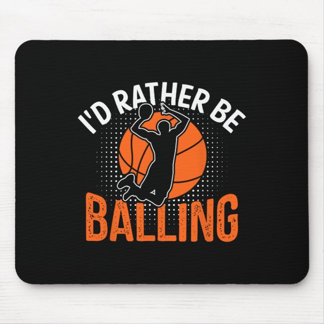 I'd Rather Be Lling Funny Sketll Player Quote  Mouse Mat (Front)