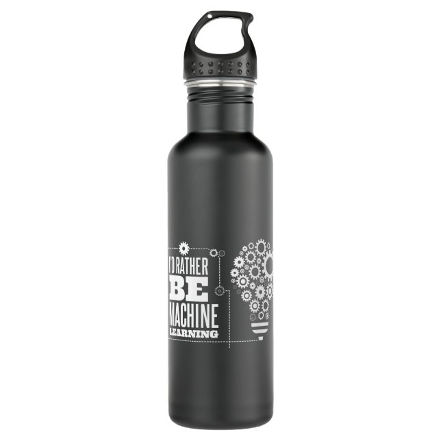 ID Rather Be Machine Learning Computer Science Pro 710 Ml Water Bottle (Front)