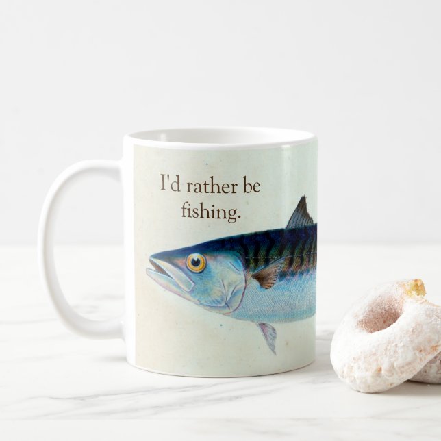 I'd rather be mackerel fishing Mug (With Donut)