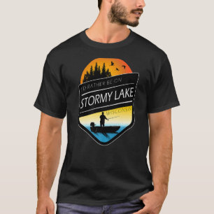 I'd Rather Be On Stormy Lake Wisconsin Fishing T-Shirt
