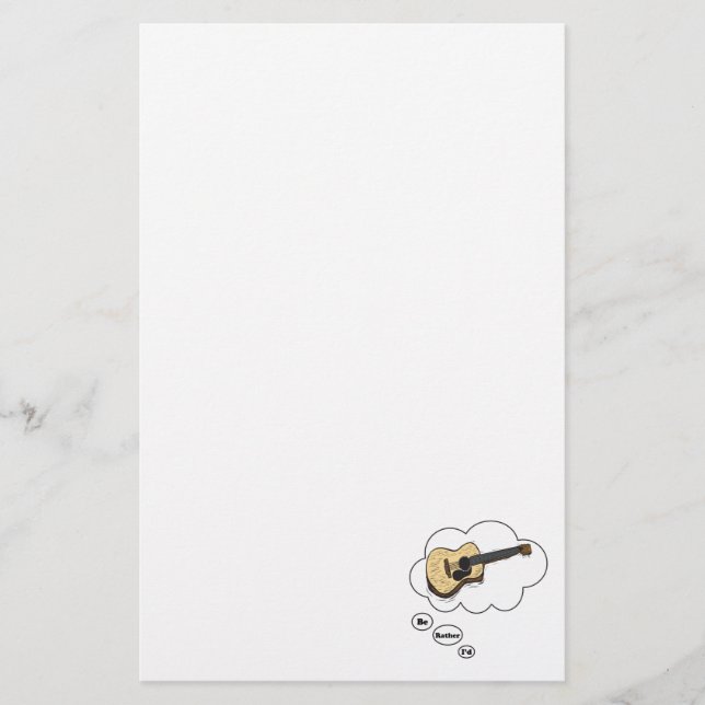 i'd rather be playing Acoustic Guitar Stationery (Front)