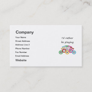 I'd rather be playing bingo business card