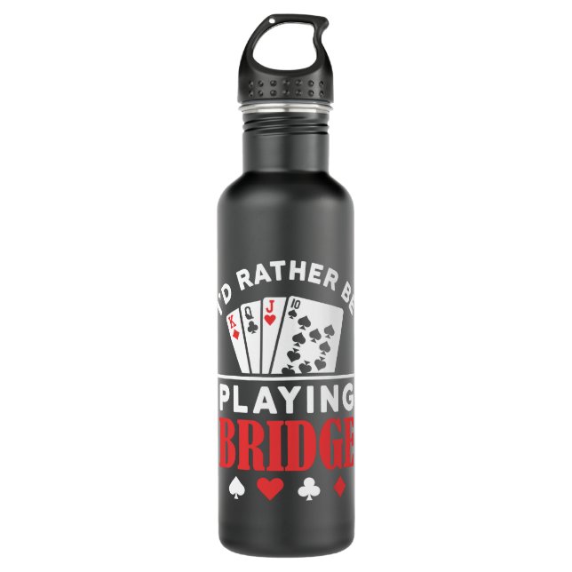 I'd Rather Be Playing Bridge  710 Ml Water Bottle (Front)