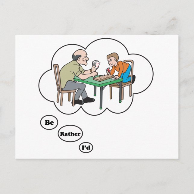 I'd rather be playing Cribbage Postcard (Front)