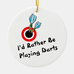 I'd Rather Be Playing Darts Ceramic Tree Decoration