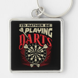 I'd Rather Be Playing Darts Premium Key Ring