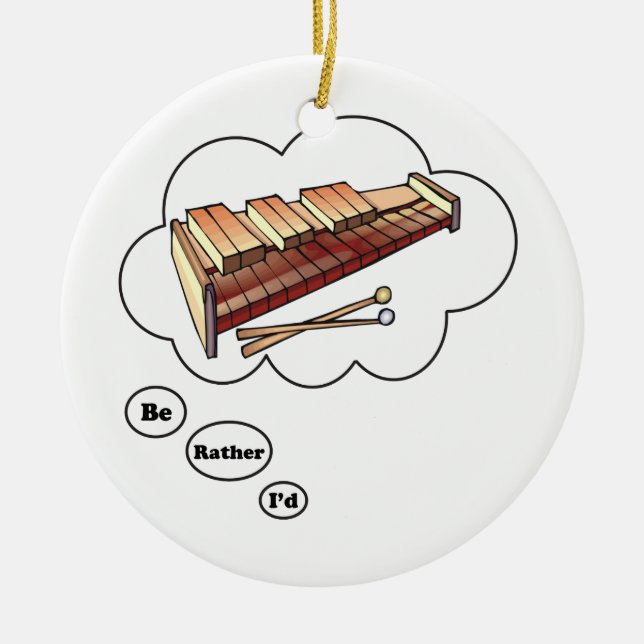 i'd rather be playing Marimba 2 Ceramic Tree Decoration (Front)