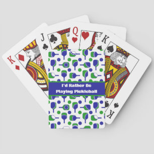 I'd Rather Be Playing Pickleball Blue Green Cutout Cards