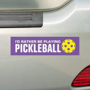 I'd rather be playing pickleball fun custom colour bumper sticker