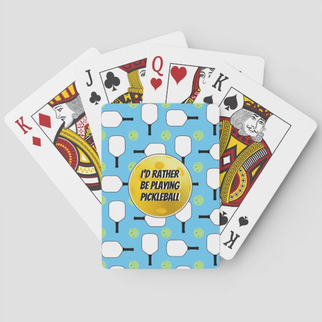I'd Rather Be Playing Pickleball Paddles Baby Blue Cards (Back)