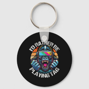 I'd Rather Be Playing Tag Gorilla Monke Tag Gorill Key Ring