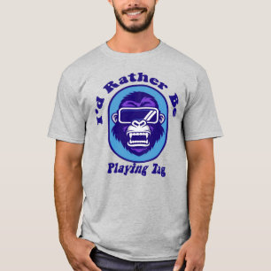 I'd Rather Be Playing Tag Gorilla Monke VR Gamer T-Shirt
