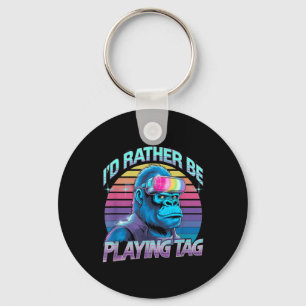 Id Rather Be Playing Tag Gorilla Vr Gamer Gorilla Key Ring