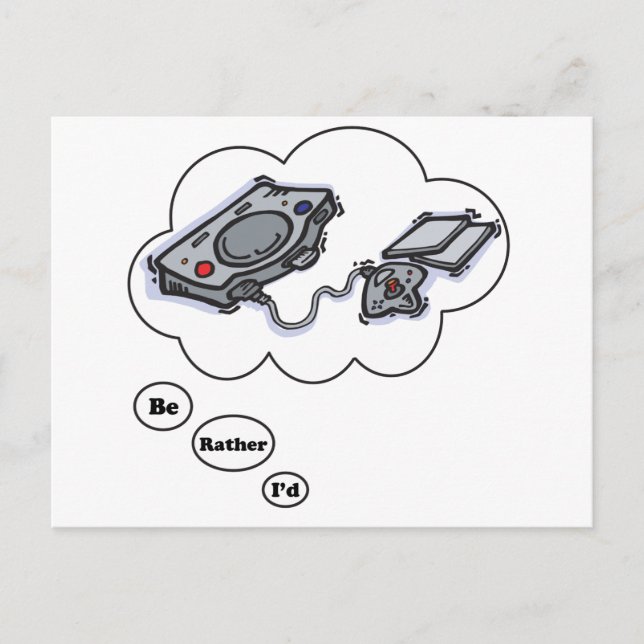 I'd rather be playing Video Games 2 Postcard (Front)