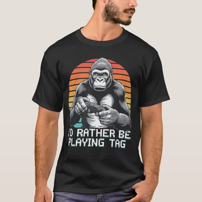Id Rather Be Playingag VR Gaming Fun boy T-Shirt (Front)