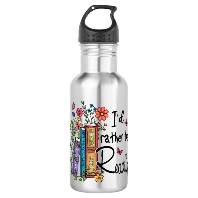 I'd Rather Be Reading 532 Ml Water Bottle (Front)