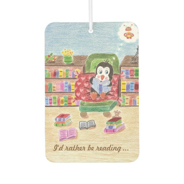 I'd rather be reading car air freshener (Front)