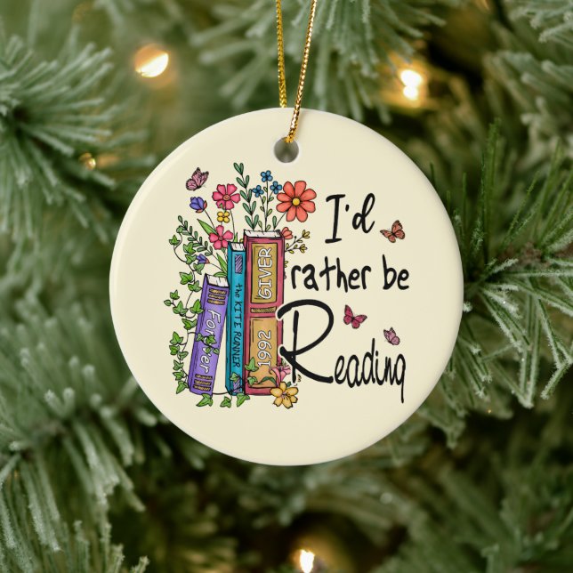 I'd Rather Be Reading Ceramic Tree Decoration (Tree)
