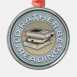 I'd rather be reading metal tree decoration