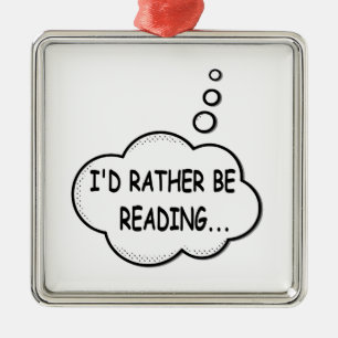 I'd Rather Be Reading Metal Tree Decoration