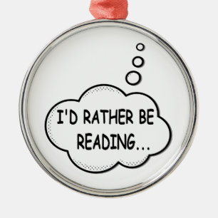 I'd Rather Be Reading Metal Tree Decoration