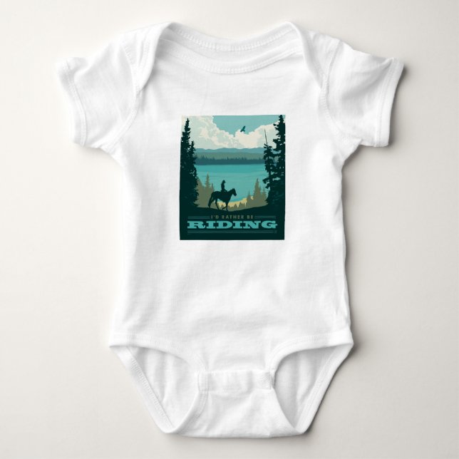 I'd Rather Be Riding Baby Bodysuit (Front)
