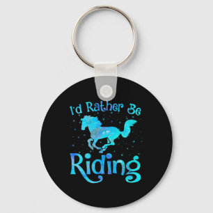 Id Rather Be Riding Funny Horse Equestrian Rider G Key Ring