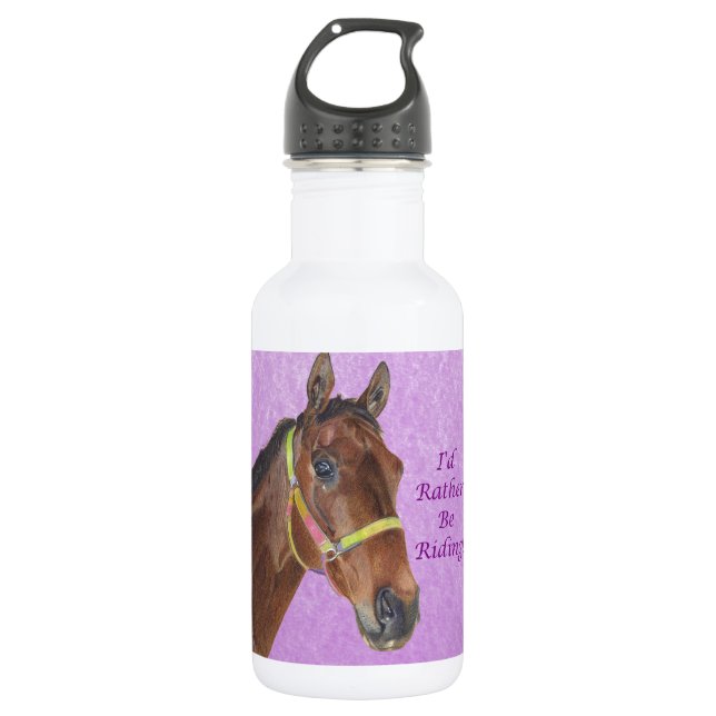 I'd Rather Be Riding! Horse 532 Ml Water Bottle (Front)