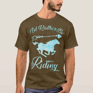 ID RATHER BE RIDING Horses Rider Girls Kids T-Shirt