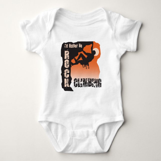 I'd Rather Be Rock Climbing Guys Baby Bodysuit (Front)