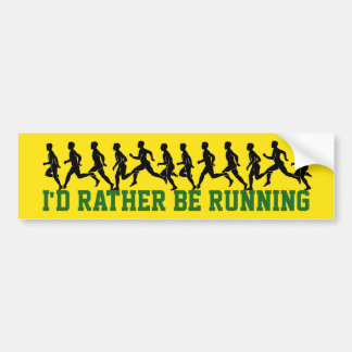 I'd Rather be Running: Runner Silhouettes Bumper Sticker