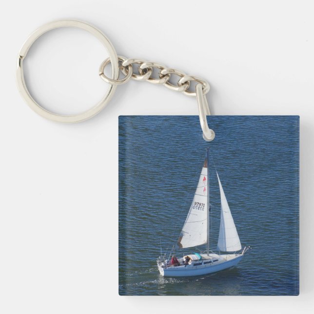 I'd Rather Be Sailing! Key Ring (Front)