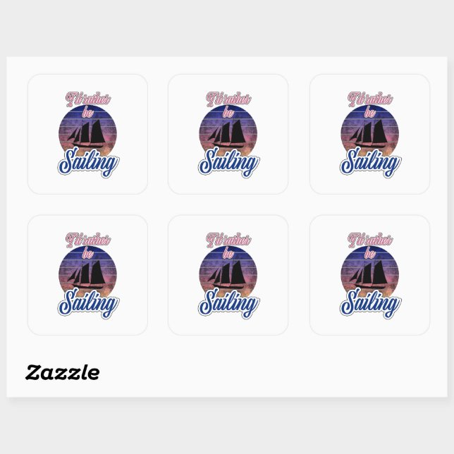I'd Rather Be Sailing Square Sticker (Sheet)