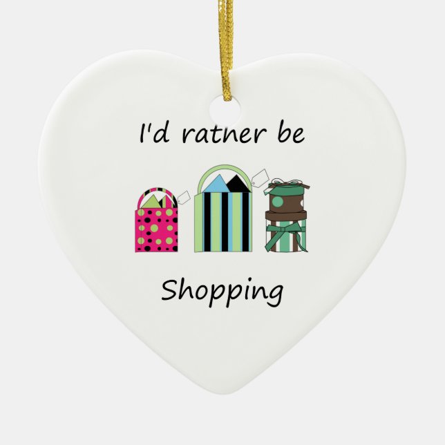 I'd rather be shopping ceramic tree decoration (Front)