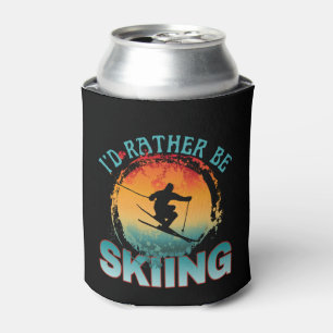 i'd rather be skiing can cooler