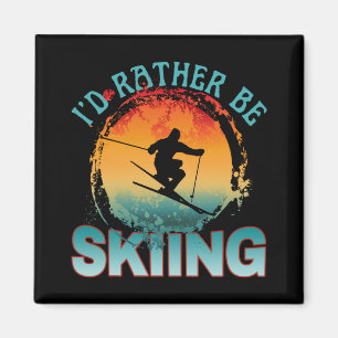 i'd rather be skiing magnet
