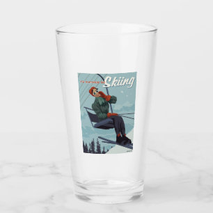 I'd Rather Be Skiing Print Glass